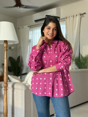 Pink Diamond Bandhani Printed Shirt