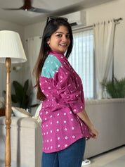 Pink Diamond Bandhani Printed Shirt