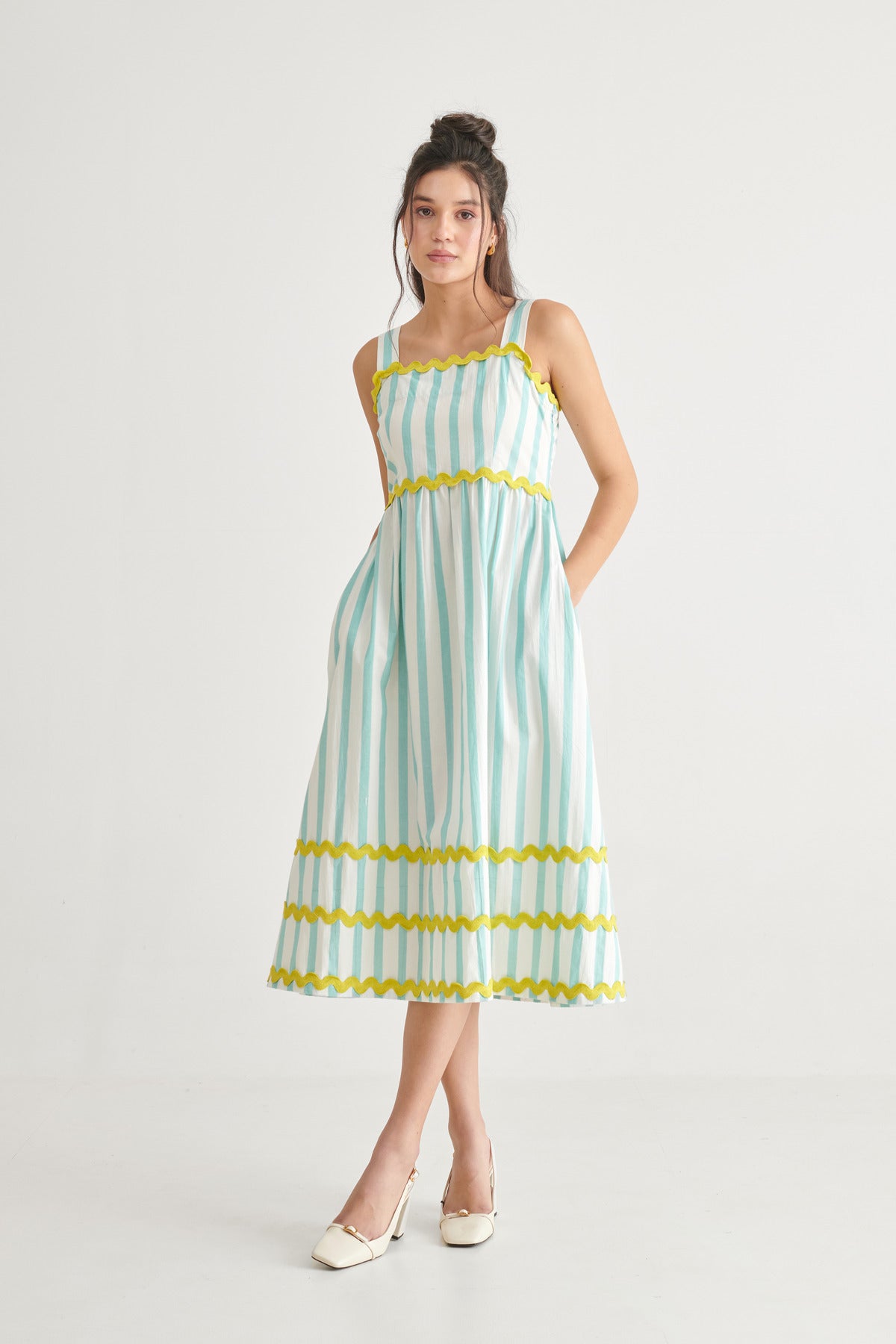Blue Taffy Midi Dress