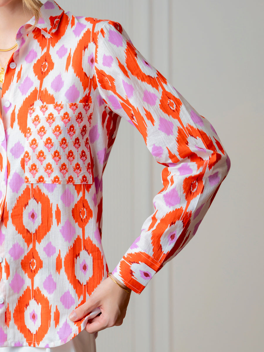 White Ikat Shirt