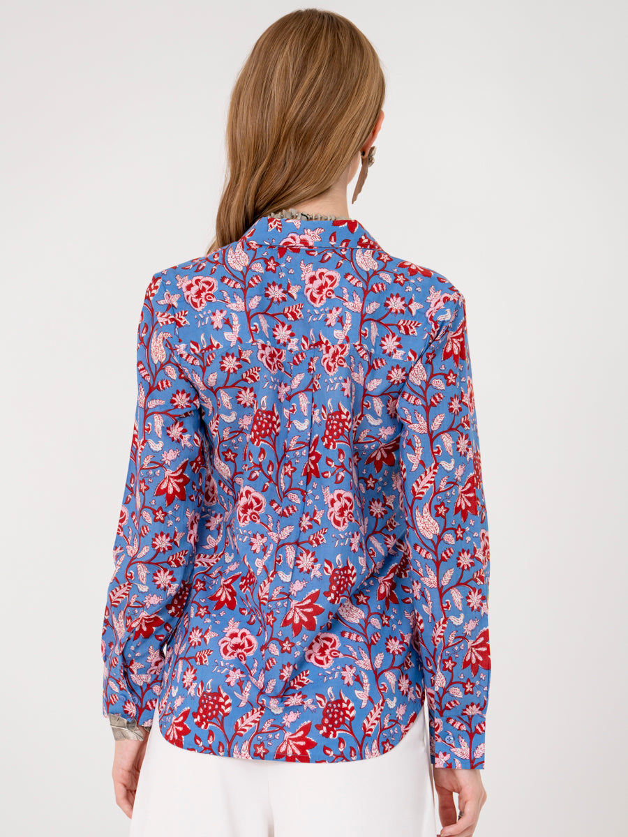 Blue Floral Shirt