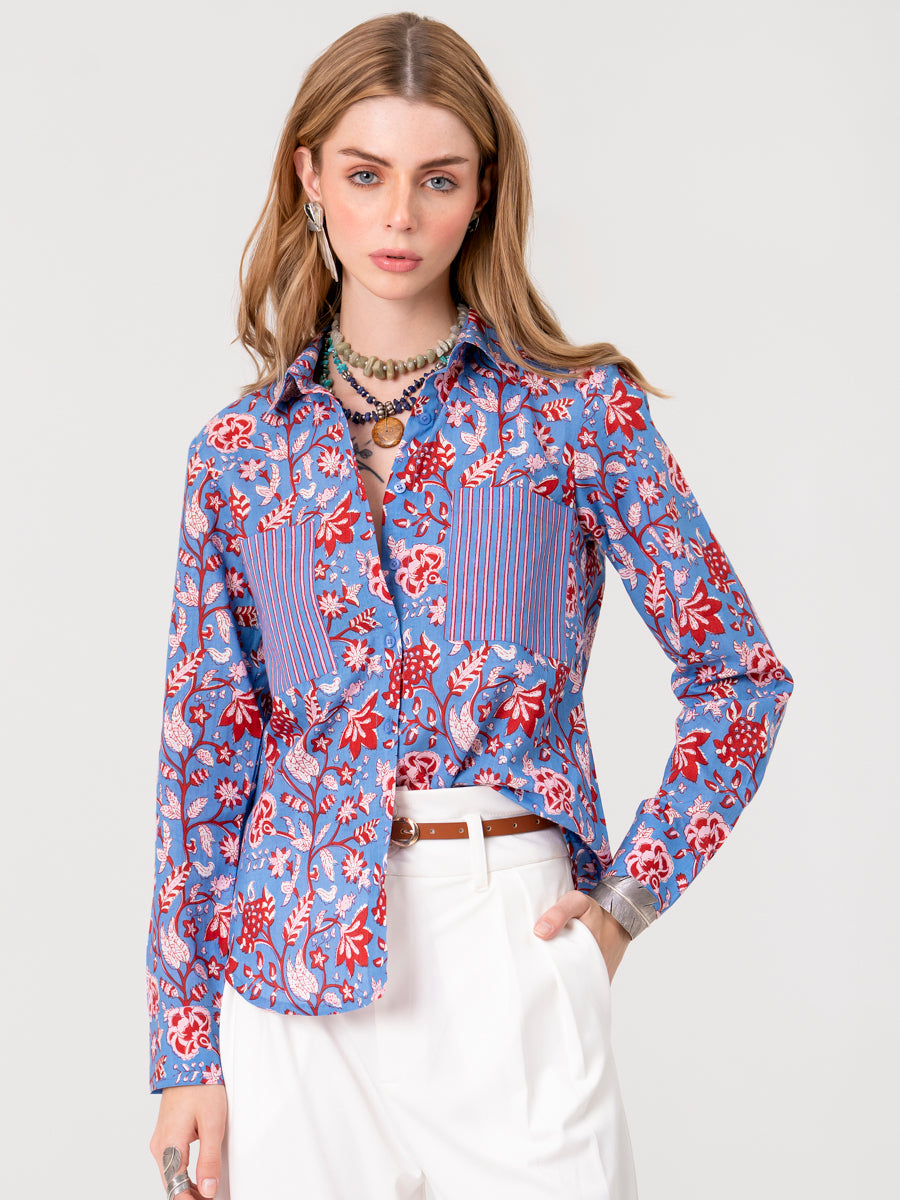 Blue Floral Shirt