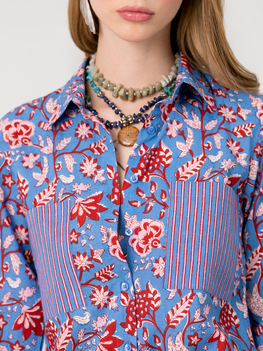 Blue Floral Shirt