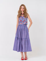 Blue Jacket Skirt Co-ord Set