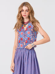 Blue Jacket Skirt Co-ord Set