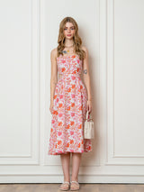 White Floral Midi Dress