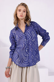 Blue Bandhej Shirt