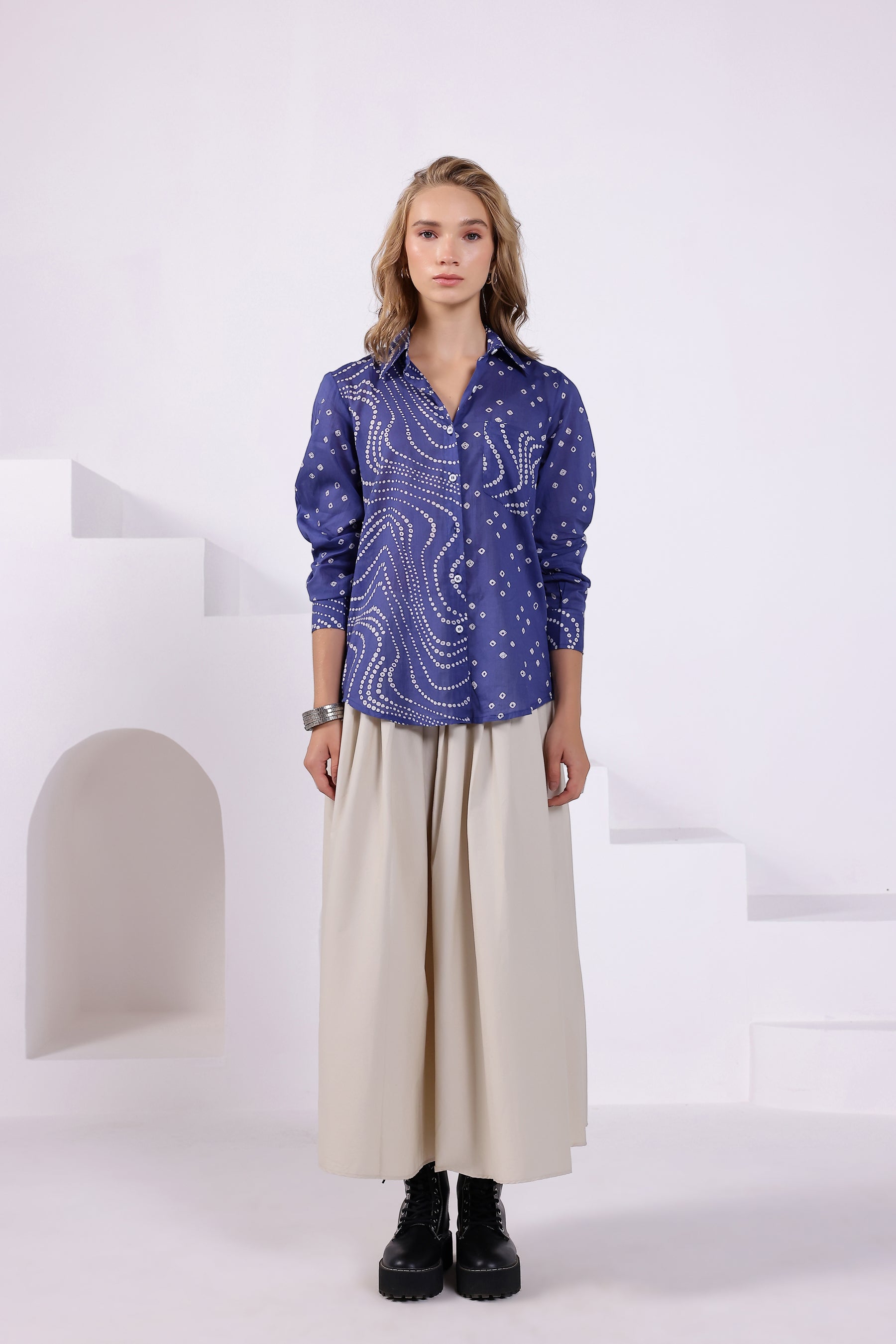 Blue Bandhej Shirt