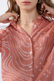 Peach Bandhej Shirt