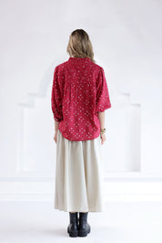 Pink Bandhej Oversized Top