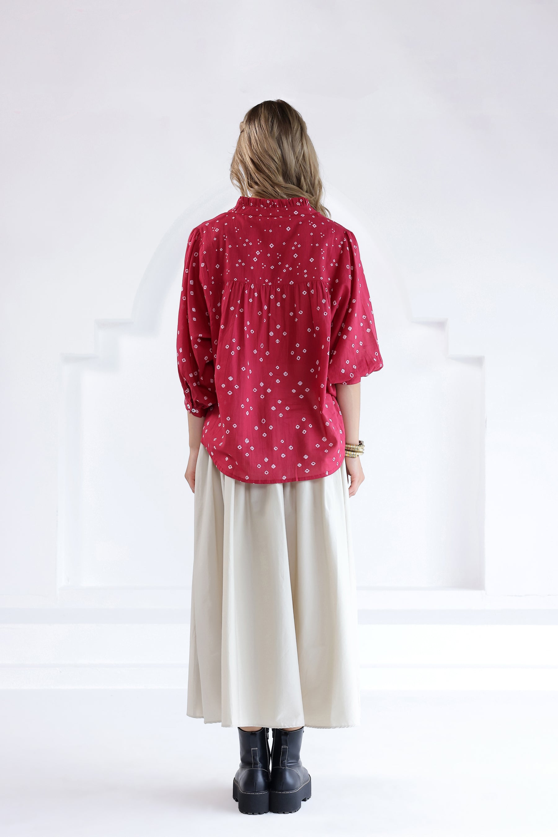 Pink Bandhej Oversized Top