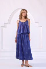 Blue Bandhej Skirt Top Set