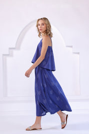 Blue Bandhej Skirt Top Set