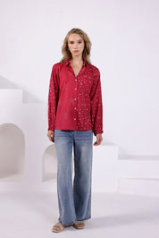 Pink Bandhej Collared Shirt