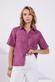 Purple Bandhej Shirt