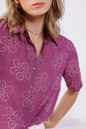 Purple Bandhej Shirt