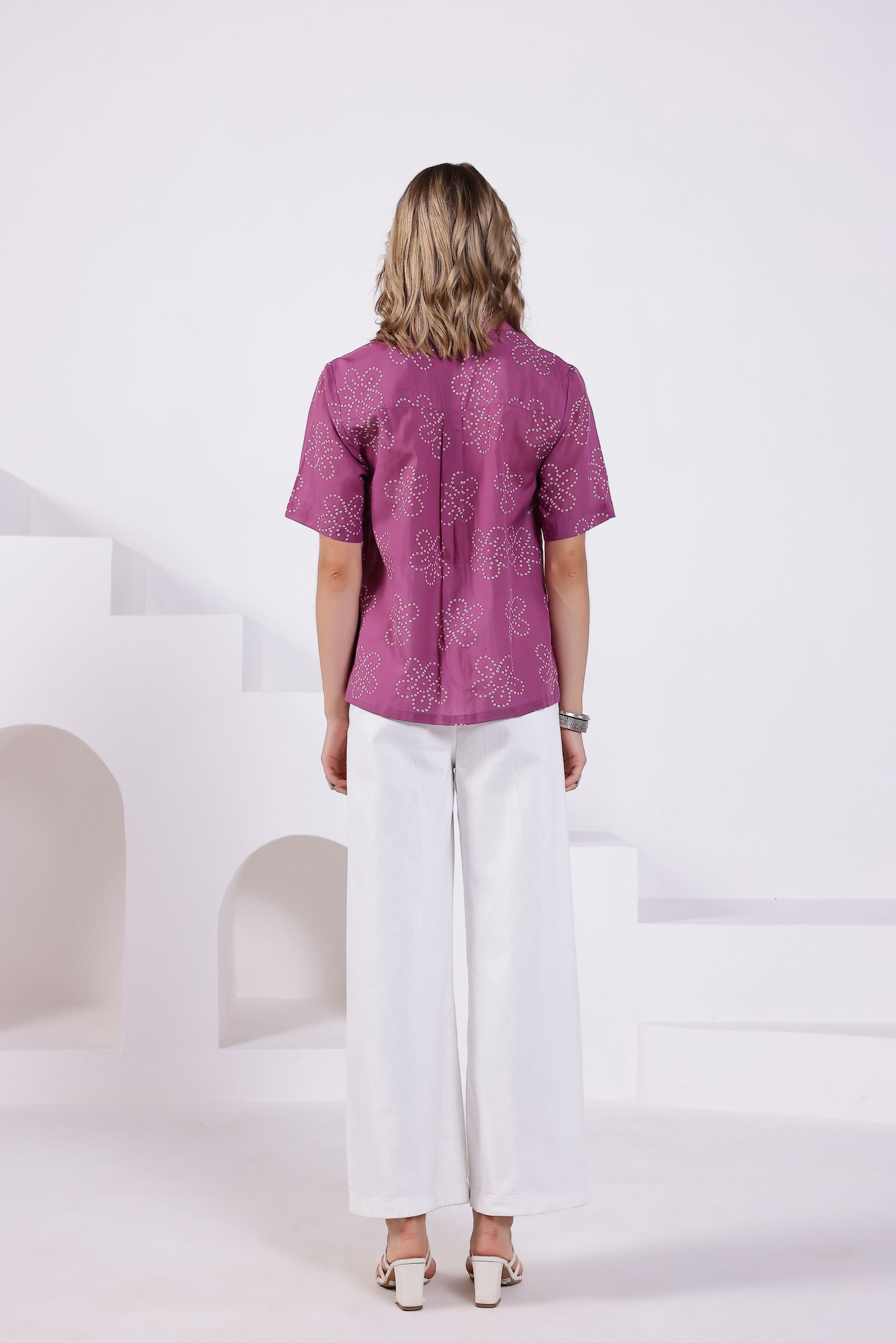 Purple Bandhej Shirt