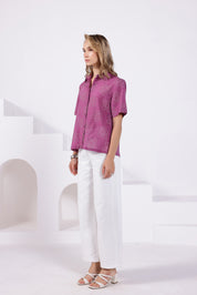 Purple Bandhej Shirt