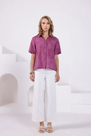 Purple Bandhej Shirt