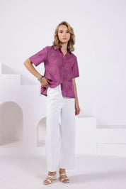Purple Bandhej Shirt