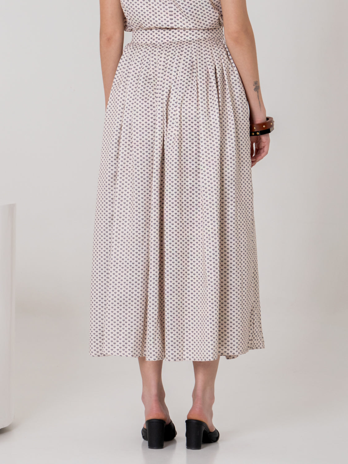 Dainty Heart Paisley Pleated Skirt