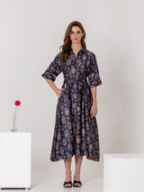 Midnight Medallion Shirt Dress