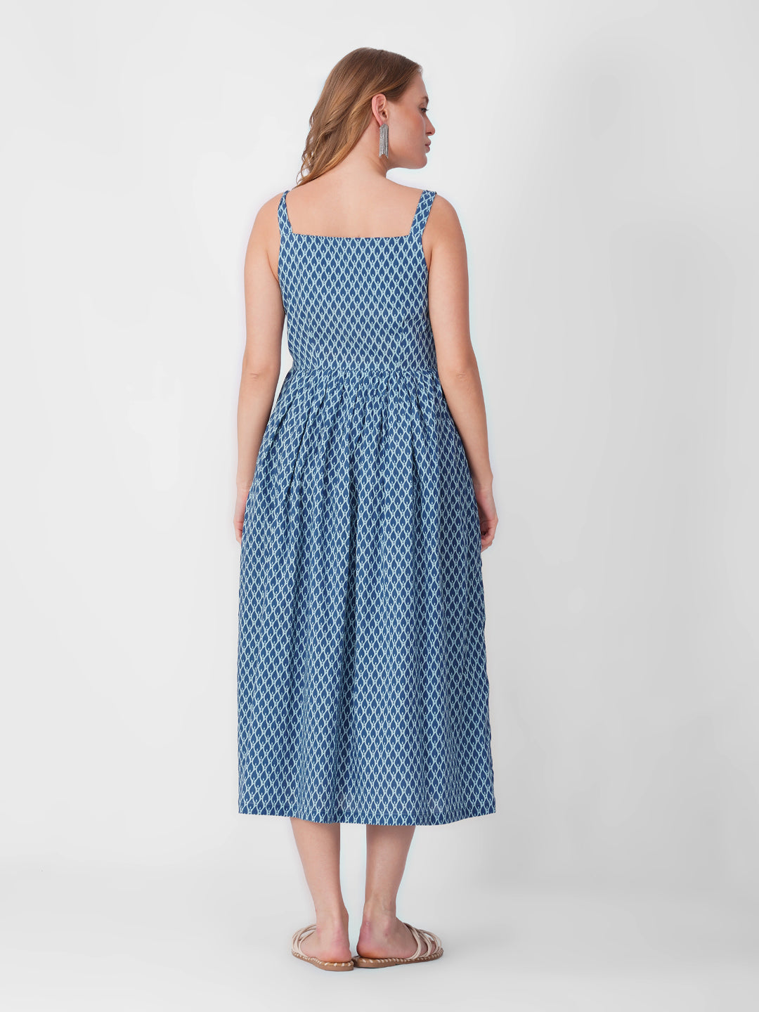 Blue Geometric Print Maxi Dress XS Blue Geometric Print Maxi Dress XS