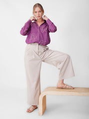Purple Floral Bandhani Shirt