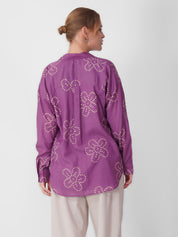 Purple Floral Bandhani Shirt