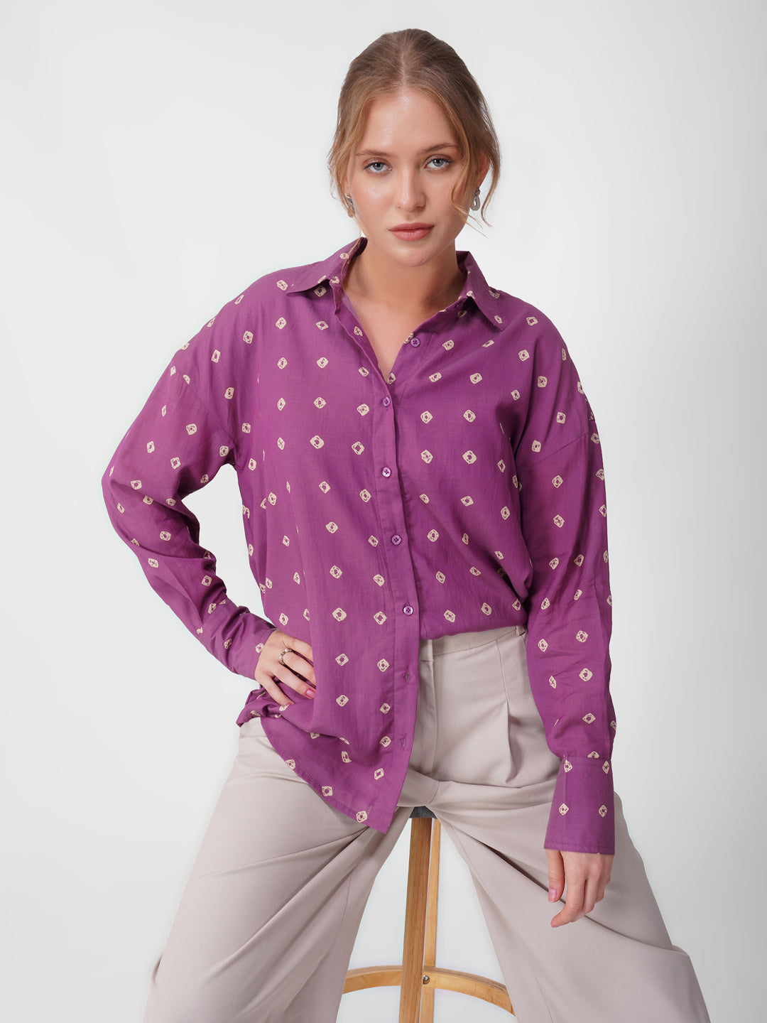 Classic Purple Bandhani Shirt
