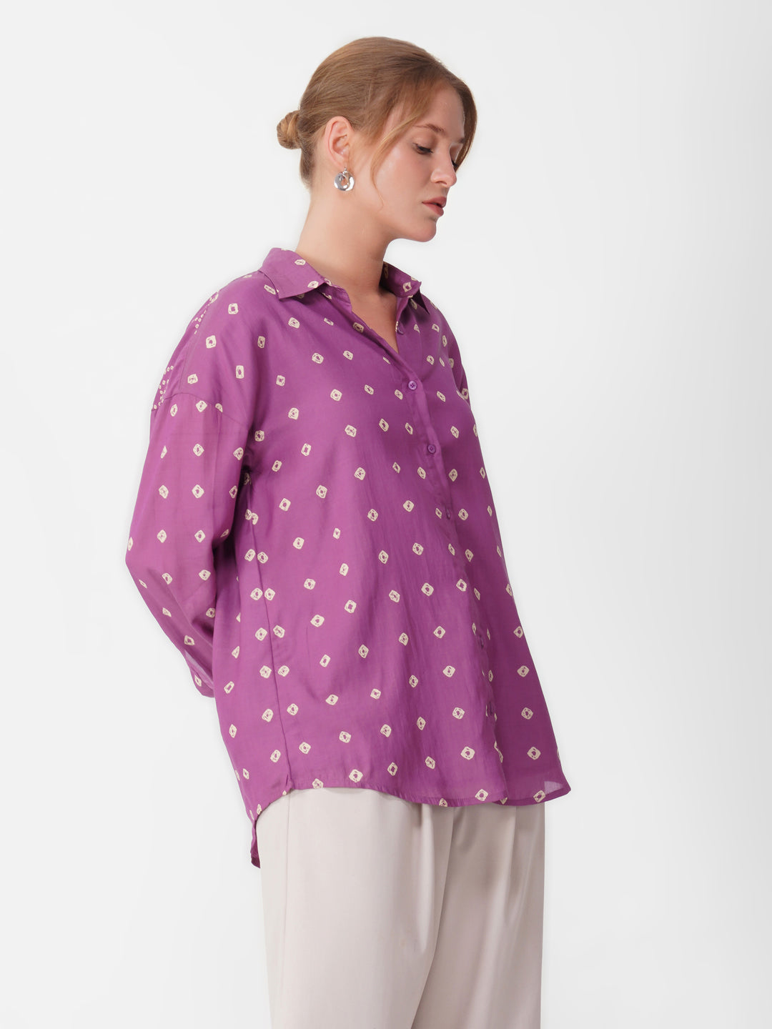 Classic Purple Bandhani Shirt