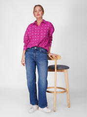 Pink Diamond Bandhani Printed Shirt