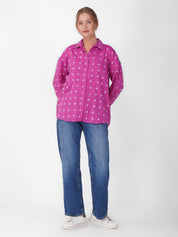 Pink Diamond Bandhani Printed Shirt