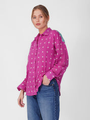 Pink Diamond Bandhani Printed Shirt