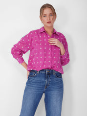Pink Diamond Bandhani Printed Shirt