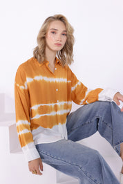 Orange Tie Dye Oversized Shirt