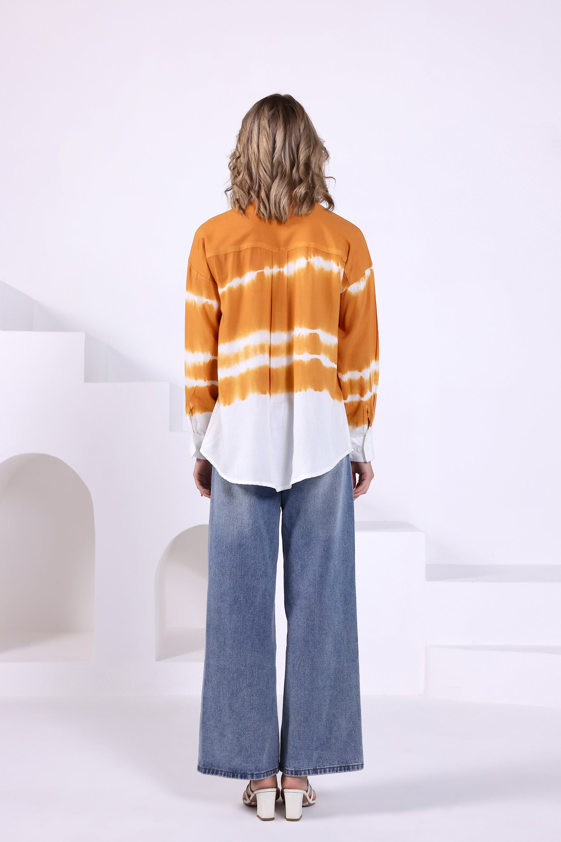 Orange Tie Dye Oversized Shirt