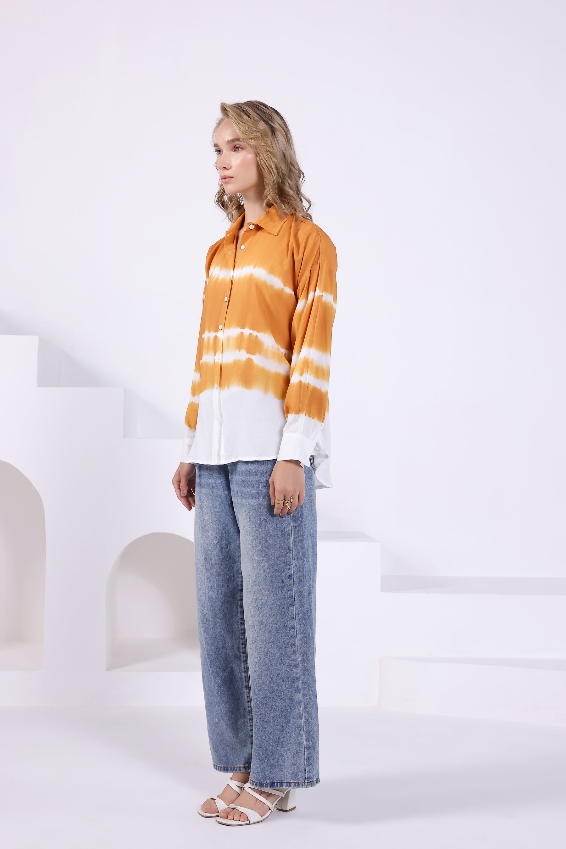 Orange Tie Dye Oversized Shirt